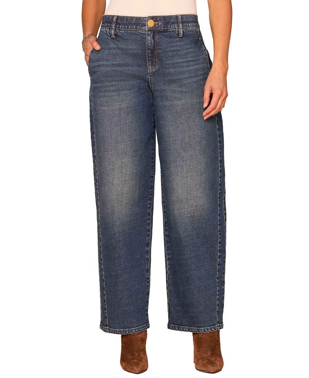 Democracy Petite "Ab"solution High-Rise Barrel-Leg Jeans
