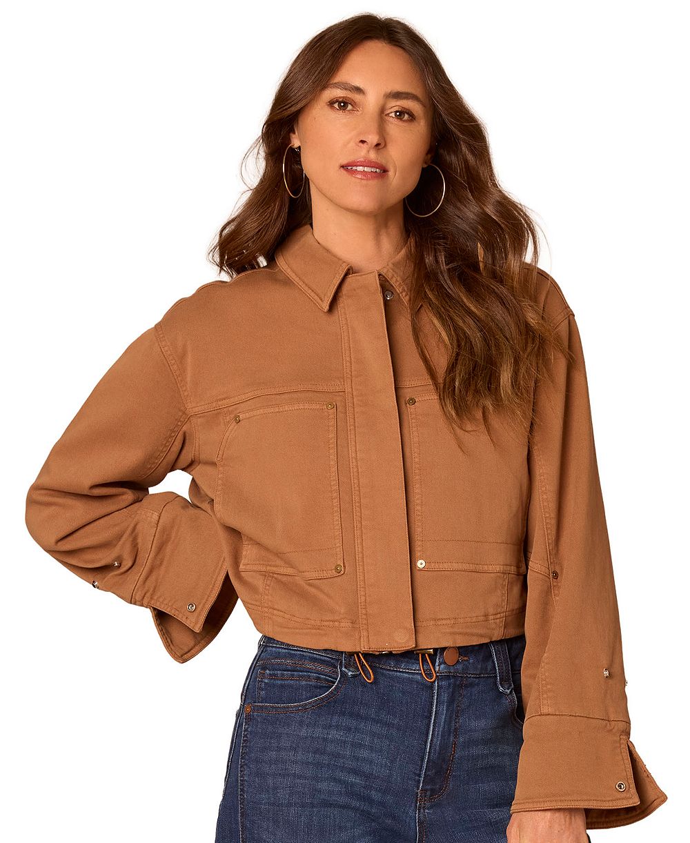 Democracy Petite Cropped Bomber Cotton-Blend Jacket
