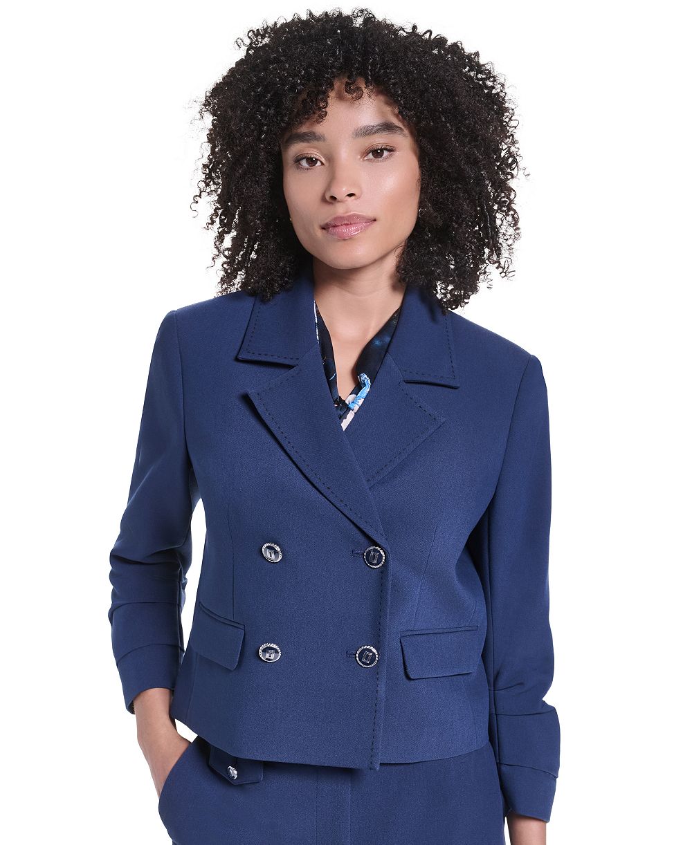 KARL LAGERFELD PARIS Women's Cropped Two-Button Blazer