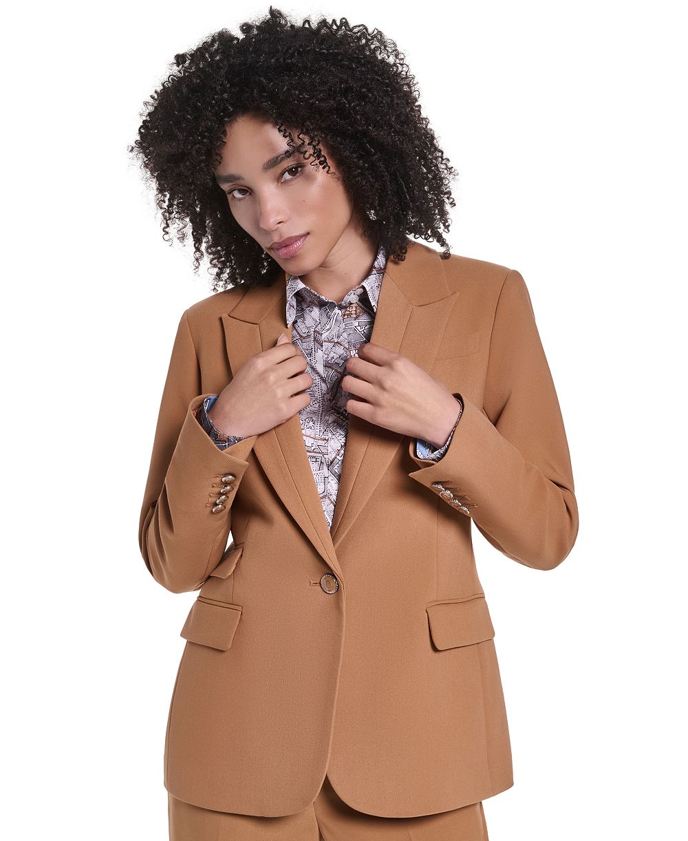 KARL LAGERFELD PARIS Women's Regular-Length One-Button Blazer