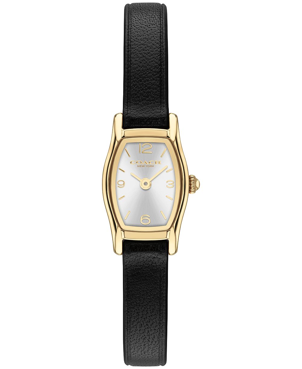 Женские часы COACH Greta Black Leather Strap 15.3mm