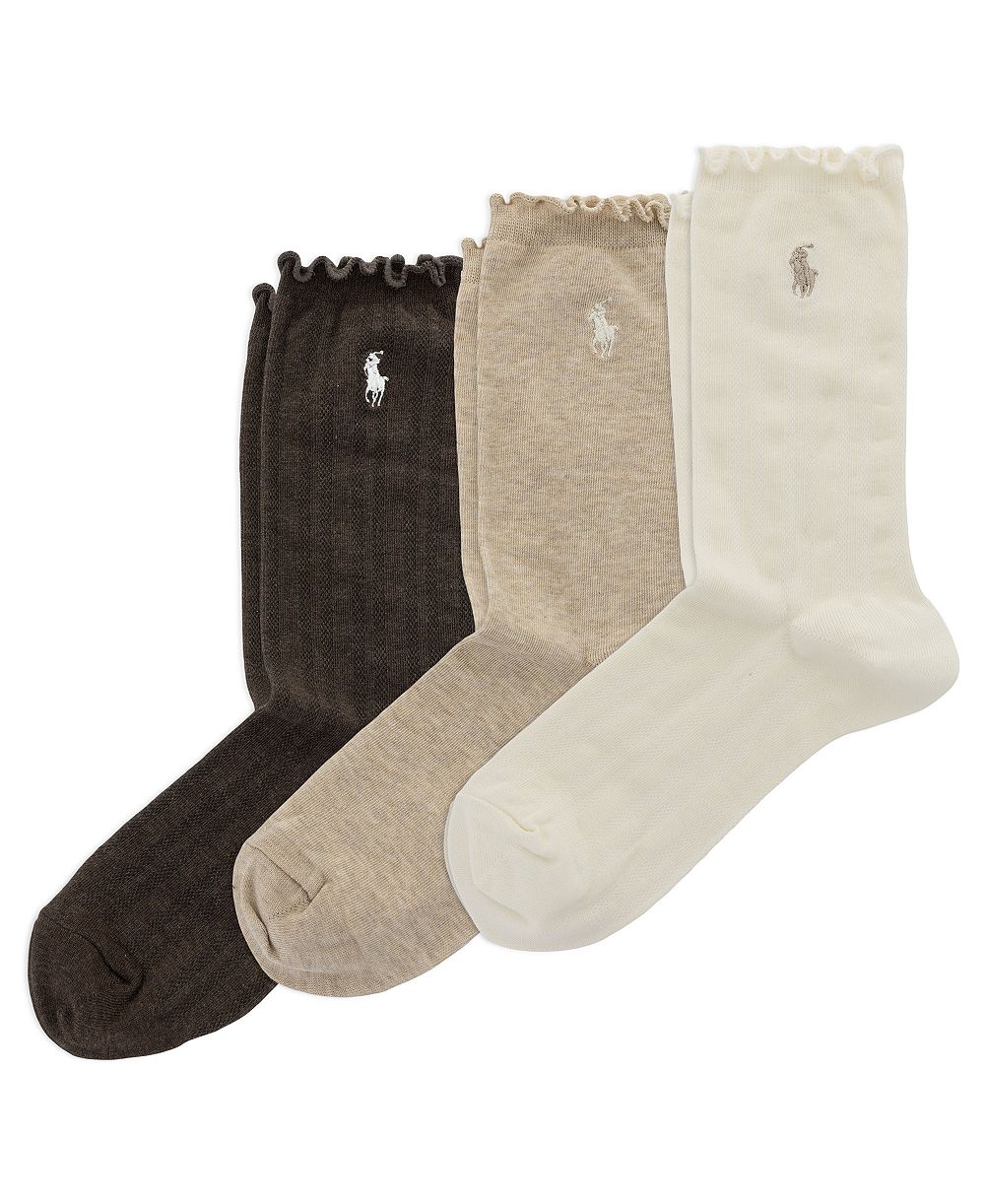 Мужские носки Polo Ralph Lauren Openwork Lettuce-Edge Cuff, 3 пары