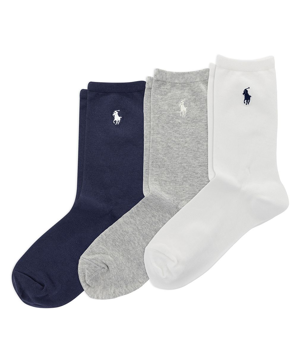 Носки Polo Ralph Lauren Flat Knit Crew Solid 3-Pack