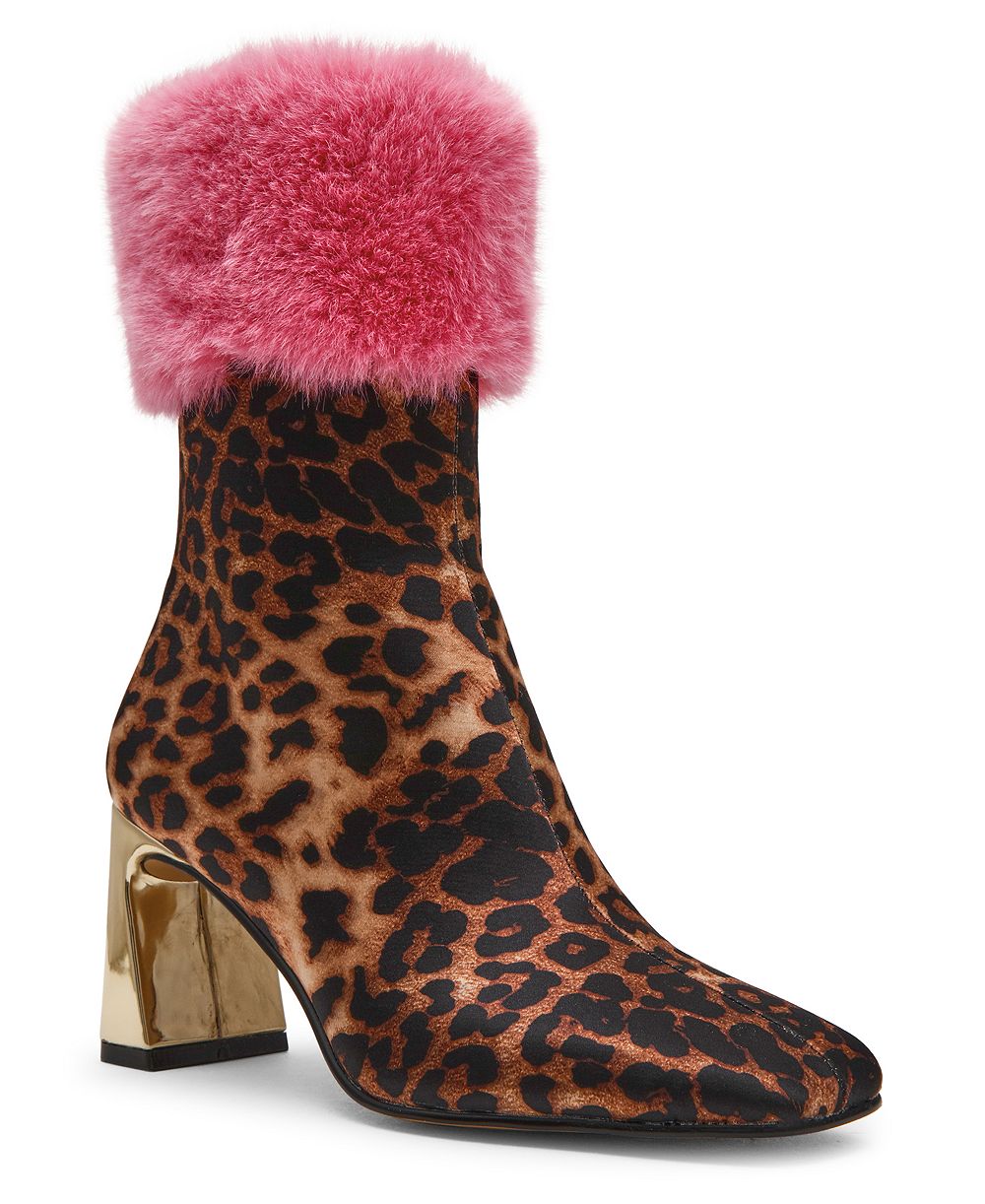 Betsey Johnson x Paris Hilton Women's Vita Pom Pom Square Toe Dress Booties