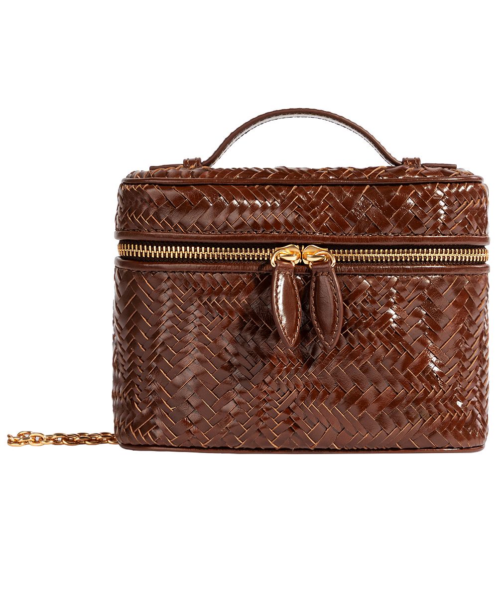 Sam Edelman Charli Woven Leather Small Top Handle Crossbody Handbag