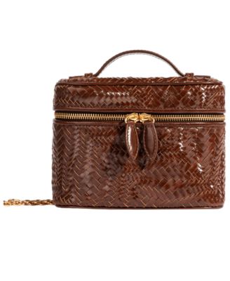 Sam Edelman Charli Woven Leather Small Top Handle Crossbody Handbag