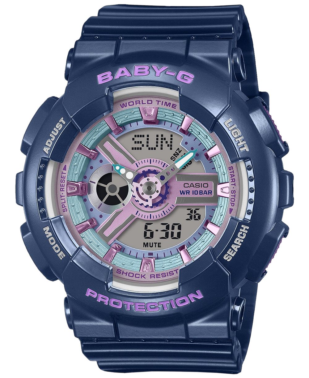 Женские часы G-Shock Baby-G Japanese Quartz Navy Resin 43.4mm