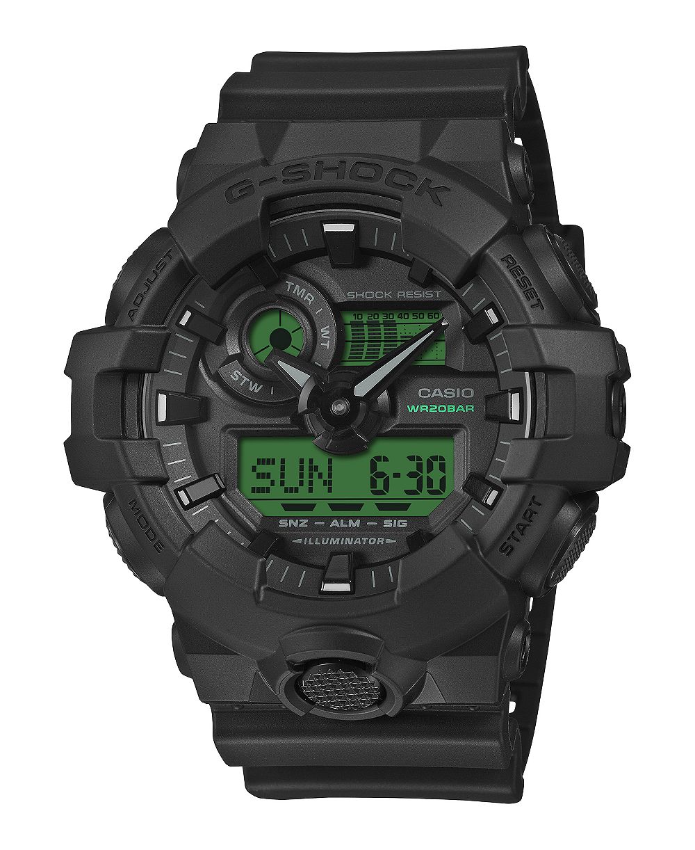 G-Shock Мужские часы из черной смолы, японский кварц, 53.4mm