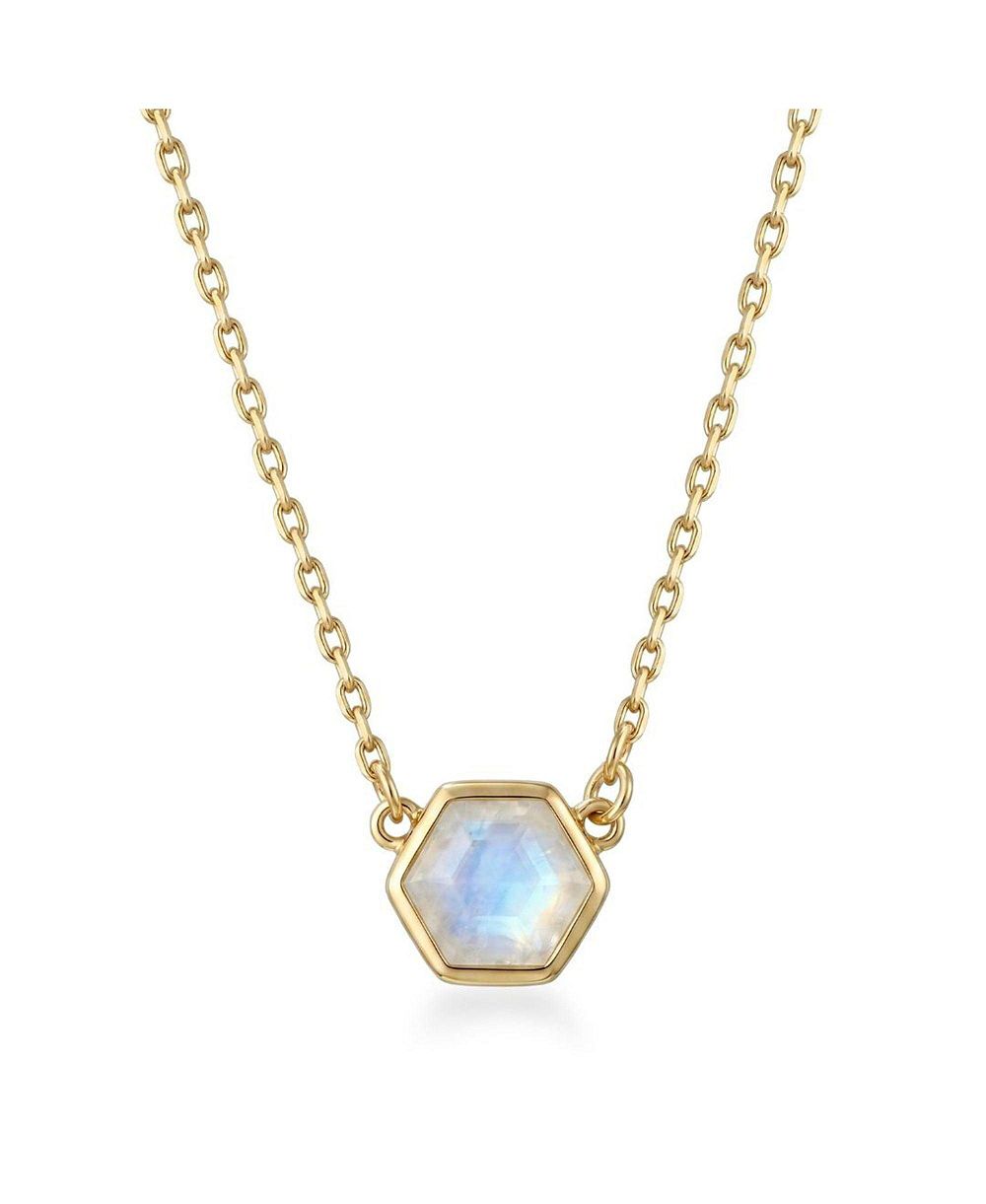 Adornia Fine Подвеска-кулон Hexagon Moonstone с позолотой 14k Gold
