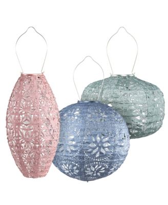 Allsop Home & Garden, Soji Stella Pastel Multi Shape Solar Lantern 3-pack