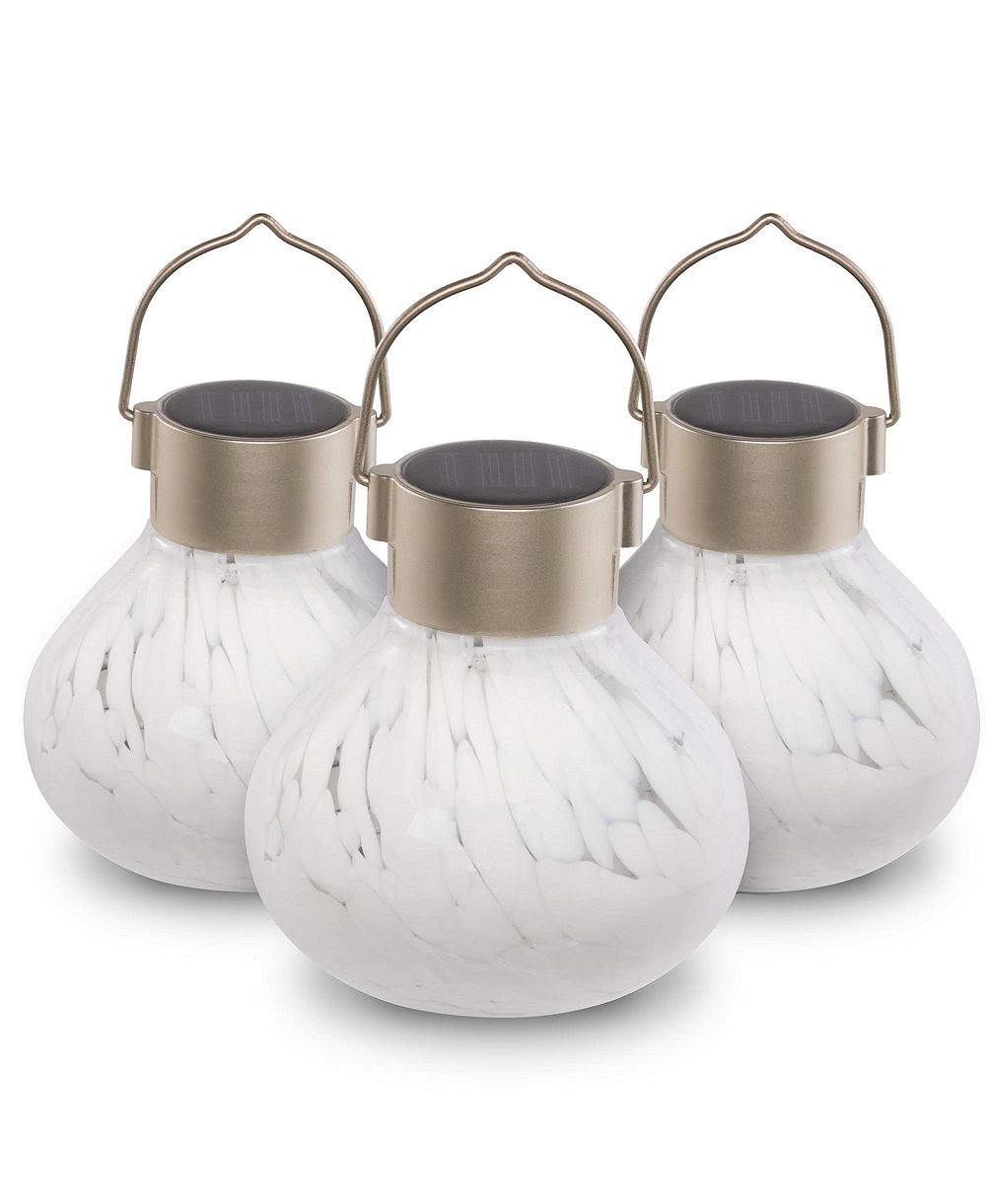 Allsop Home & Garden, Solar Tea Lantern Handblown Glass 3-pack