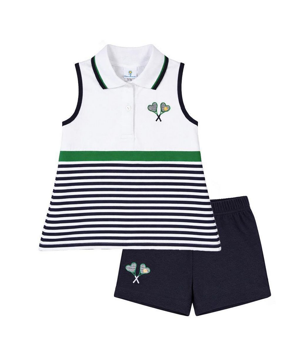 Florence Eiseman Toddler Boys 2T -4T Knit Short Set with Tennis Rackets