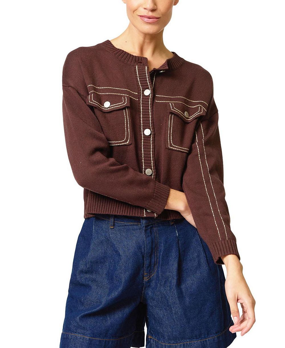 Central Park West Women's Dean Topstitch Sweater