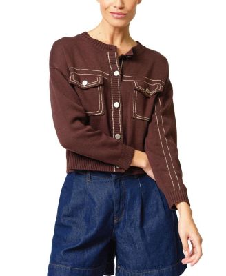 Central Park West Women's Dean Topstitch Sweater