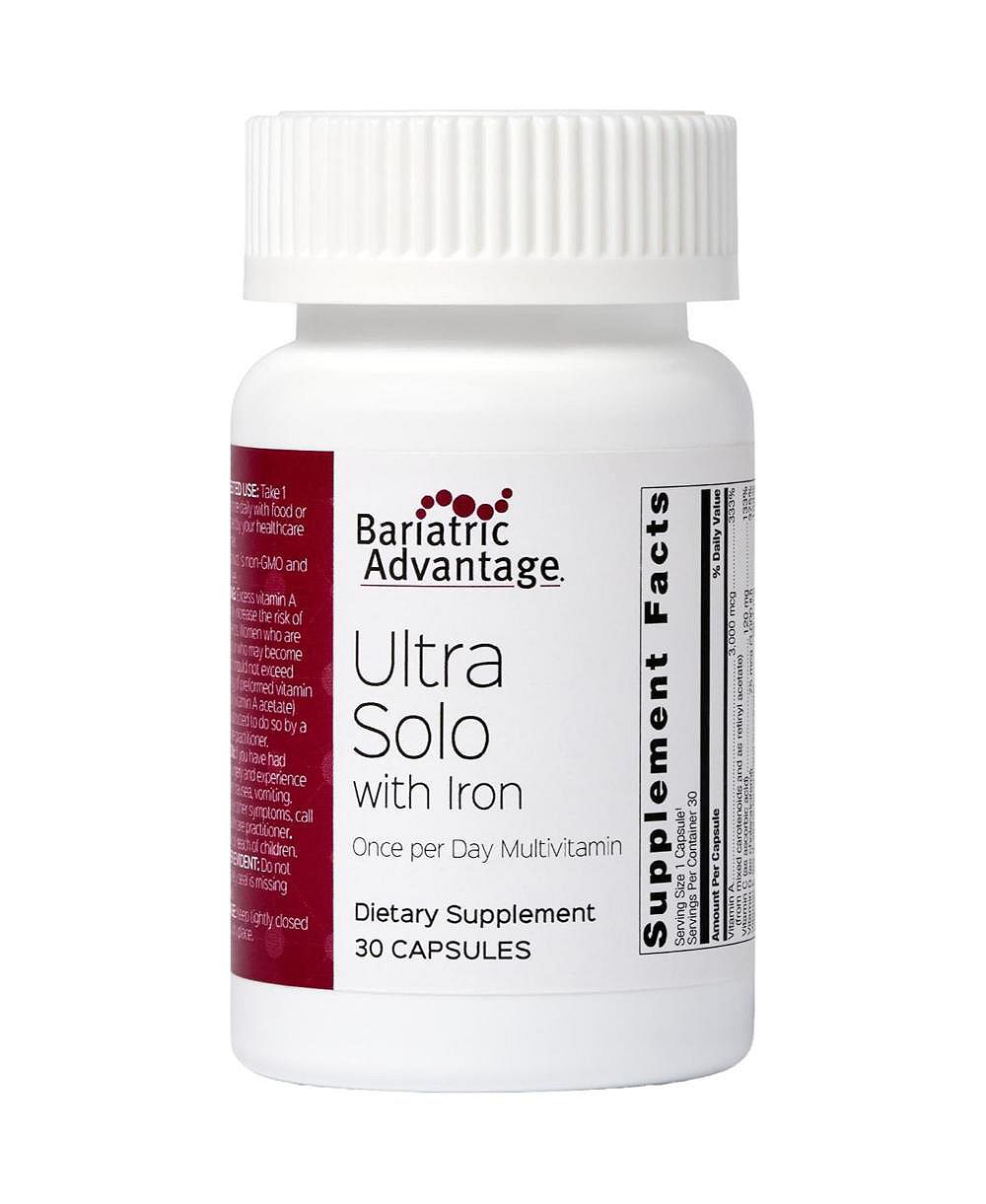 Bariatric Advantage Ultra Solo мультивитамины для пациентов с бариатрией, Thiamin, Vitamin A, 30 капсул
