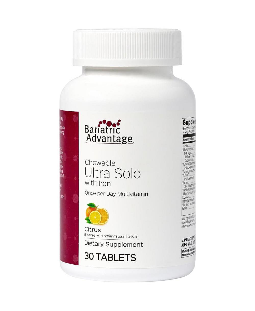 Bariatric Advantage Chewable Ultra Solo — мультивитамины для пациентов с бариатрией с Thiamin и витамином A, 30 таблеток