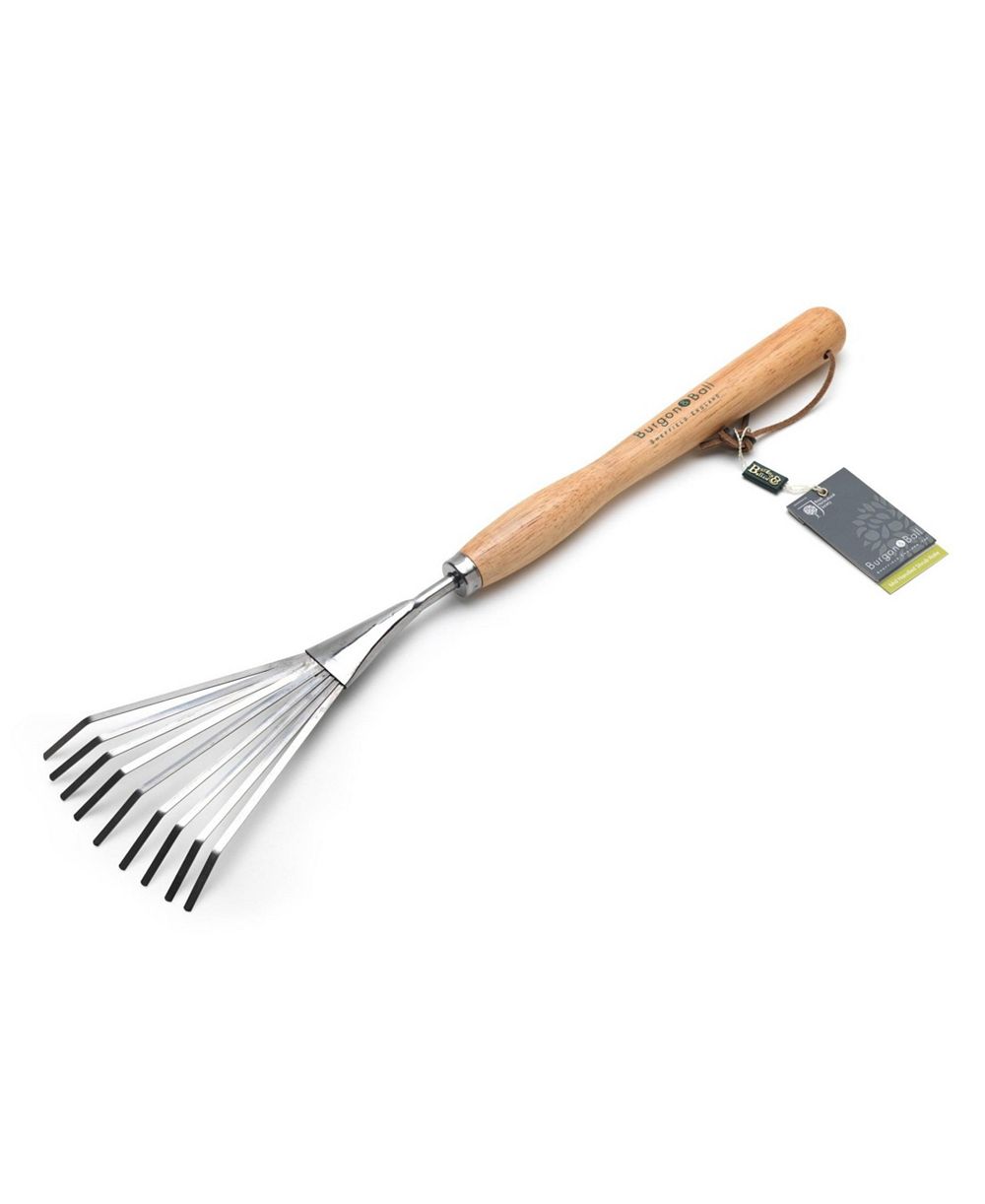 Burgon & Ball  Mid-Handled Stainless Steel Shrub Rake