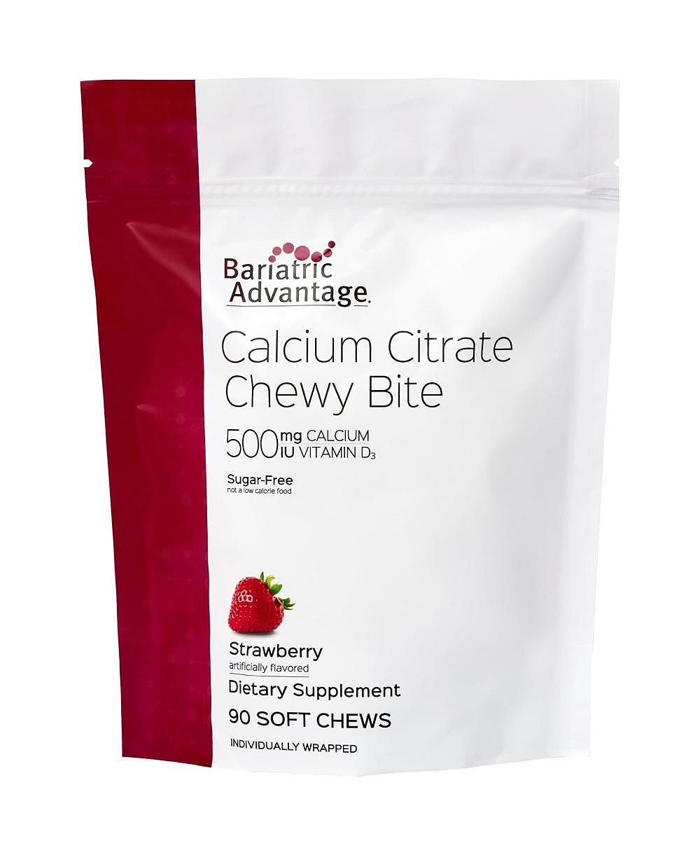 Bariatric Advantage добавка кальция Citrate Chewy Bites 500 mg, витамин D3, 90 шт