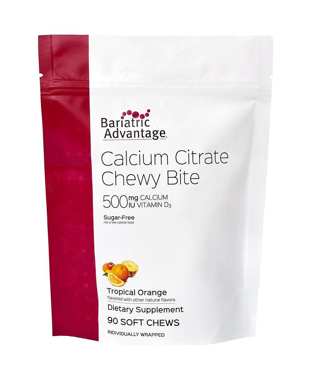 Bariatric Advantage Кальция цитрат жевательные таблетки 500 mg, с витамином D3, 90 шт
