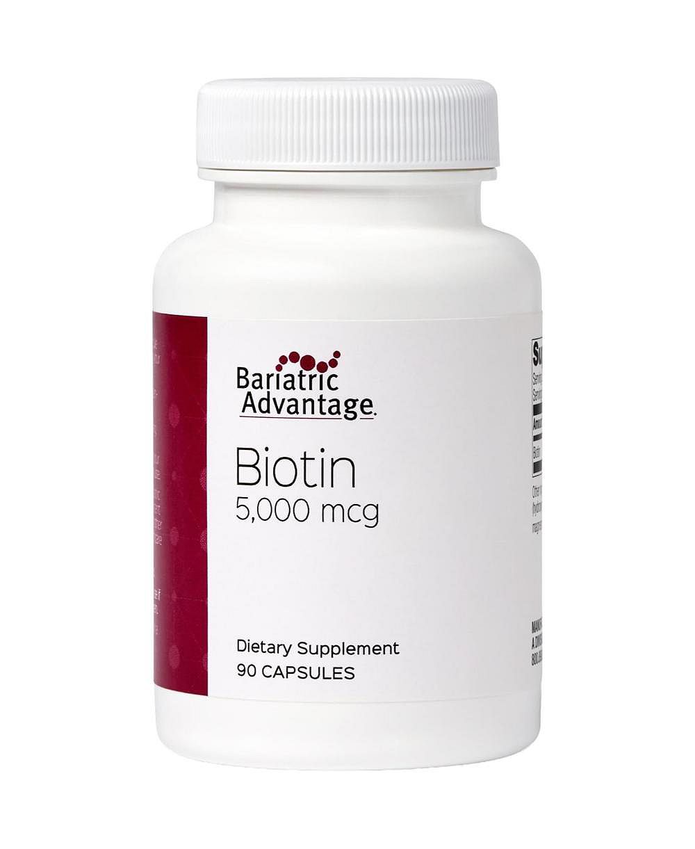 Биотин Bariatric Advantage 5,000 mcg - для пациентов после бариатрической операции - легкоусвояемые мини-капсулы - добавка Biotin - 90 шт
