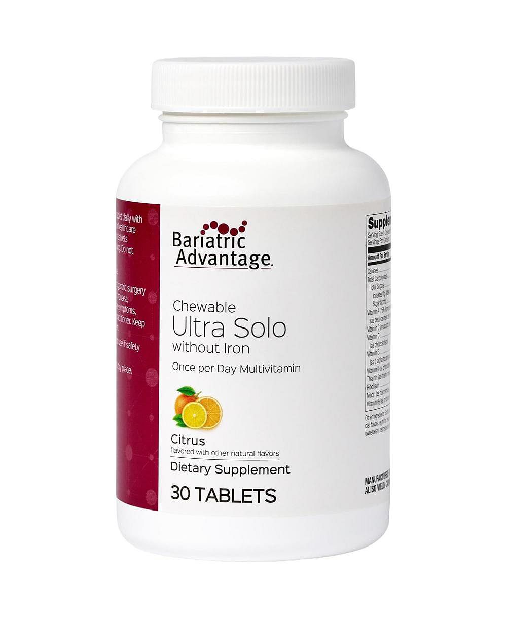 Мультивитамины Bariatric Advantage Chewable Ultra Solo без железа для пациентов после бариатрической операции, 30 шт.