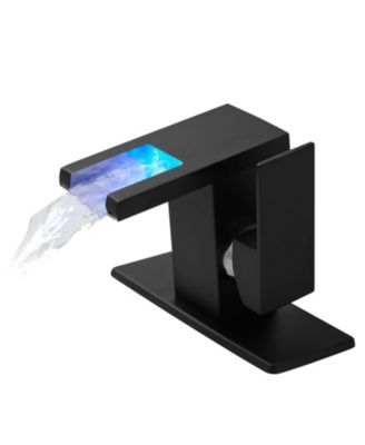 Смеситель для раковины BUSDAYS LED 3 Color Changing Waterfall Glass Spout, однорычажный