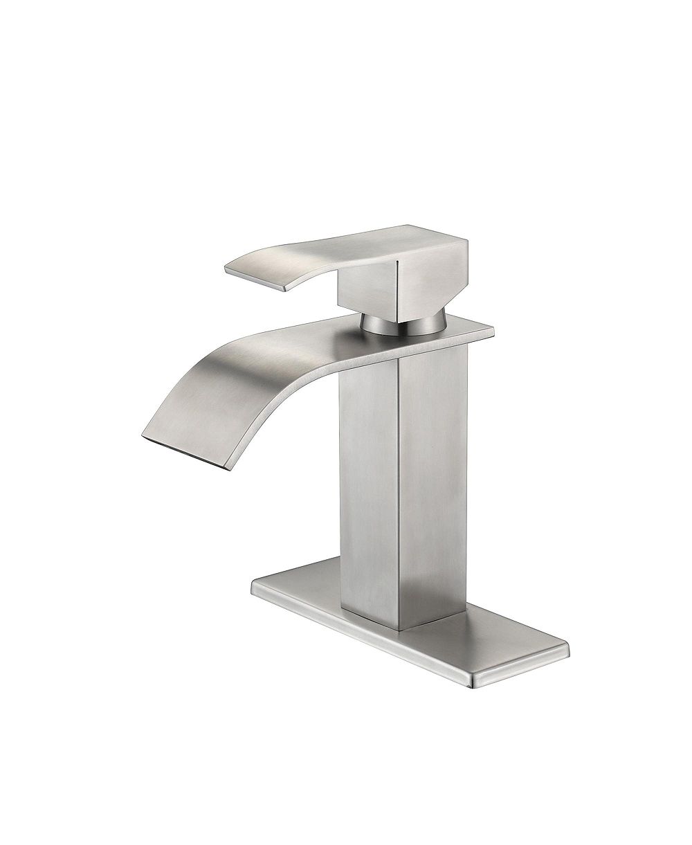 BUSDAYS Single Handle Waterfall Spout Bathroom Faucet for Sink