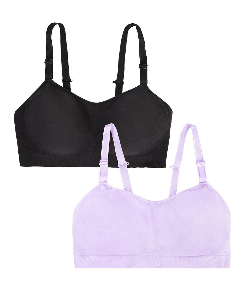 Fruit of the Loom Women's 2-Pack Stretch Wireless Bra With Built in Pads