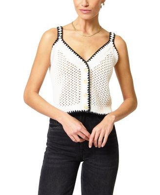 Central Park West Women's Noa Crochet Button Tank