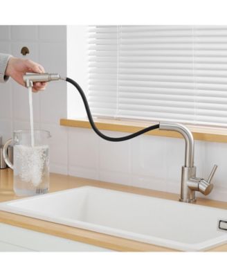 PHYING Sink Faucet, Brushed Nickel Kitchen Faucets with Pull Down Sprayer, Bathroom Sink Faucets Mini Bar Prep Faucet
