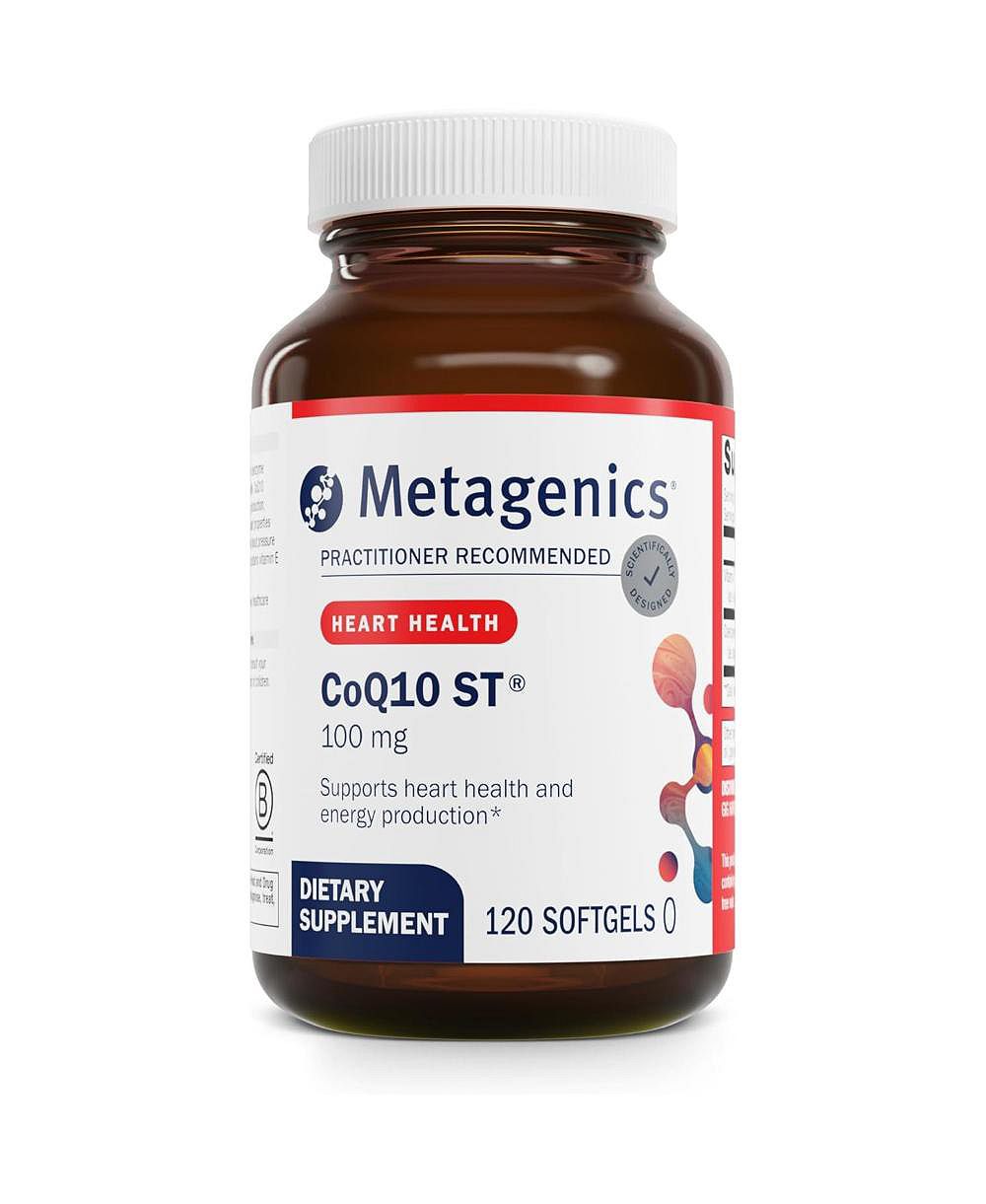 Metagenics CoQ10 ST 100 Ubiquinone с витамином E для поддержки сердца, энергии и антиоксидантной защиты Non GMO, Gluten Free, Soy Free 120 мягких капсул