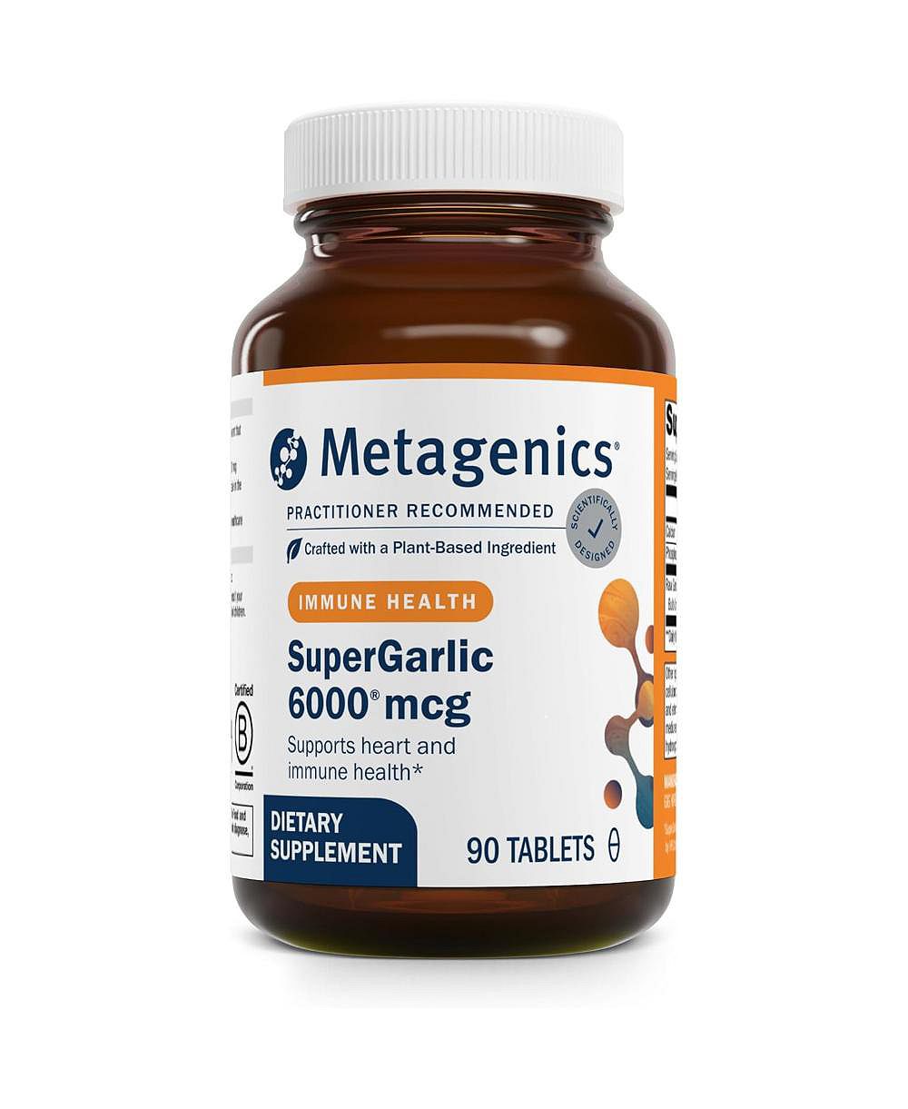 Metagenics SuperGarlic 6000 - Высокоэффективная добавка с чесноком 6000 mcg Allicin - Поддержка сердца, холестерина и иммунитета - 90 таблеток