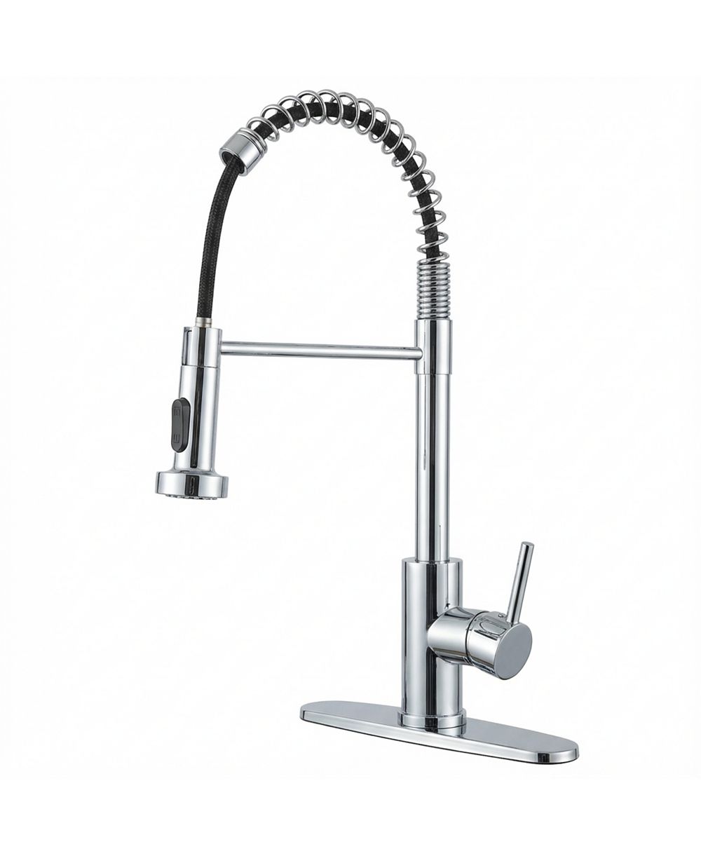 PHYING Kitchen Faucet with Pull Down Sprayer Industrial 1 Handle 1 Hole Or 3 Hole Faucet for Farmhouse Camper Laundry Utility Rv Wet Bar Sinks