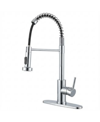 PHYING Kitchen Faucet with Pull Down Sprayer Industrial 1 Handle 1 Hole Or 3 Hole Faucet for Farmhouse Camper Laundry Utility Rv Wet Bar Sinks