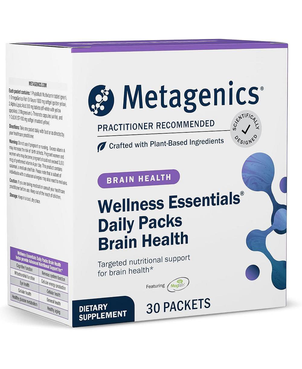 Комплекс мультивитаминов Metagenics Wellness Essentials Brain Health с альфа-липоевой кислотой, биотином, DHA, фолатом, 30 пакетиков