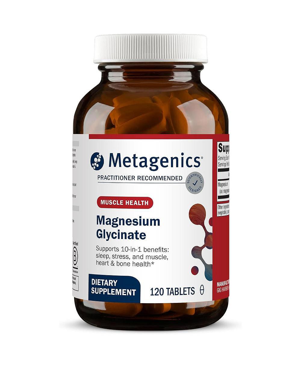 Metagenics магний глицинат 100mg, добавка для сна, 120 таблеток