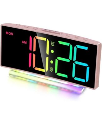 Neewer Curved Digital Colorful LED Display 6.7" Desk Clock