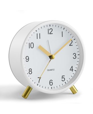 JALL 4" Silent Night-Light Loud-Alarm Desk Clock