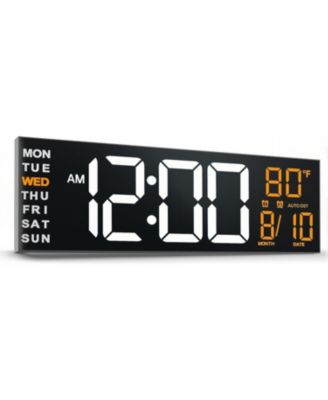 JALL 13 Inch Large Digital Wall Clock   with Big LED Countdown Timer Alarm Auto DST Temperature Night Light Wall or Desktop