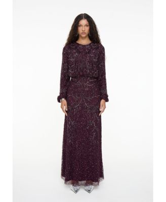 Maryisa Women's Modest Embellished Sequin Dress