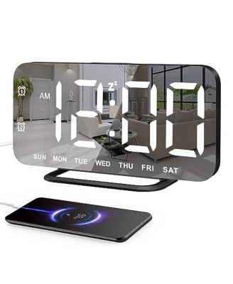 Будильник JALL Slim Mirror с дисплеем и USB-зарядкой