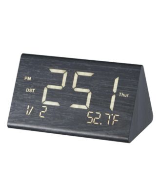 Neewer Digital Alarm Clock, Wooden Desk Clock with Dual Alarm, USB Port, Snooze, Night Light, Voice Control, Adjustable Volume, Bedside Desktop Clock