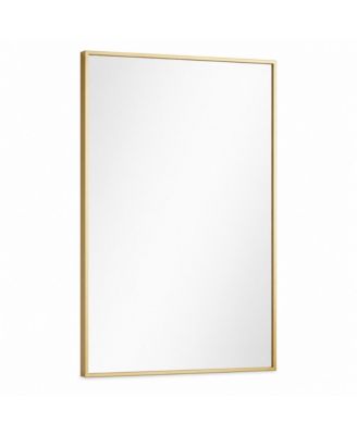 PHYING 28x20 Inch Rectangular Bathroom Mirror Modern Decorative Wall Mounted Vanity Mirror Premium Metal Frame Makeup Mirror for Living Room