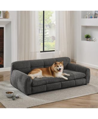 ZENY Soft and Comfortable Pet Bed for Big and Oversized Dogs, Durable Elevated Dog Sofa Bed, Modern and Fashionable Linen Fabric Dog Sofa