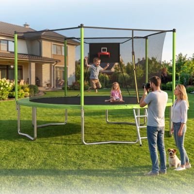 ZENY 14FT Sports Fitness Trampolines with Enclosure Net, for Outdoor/Indoor