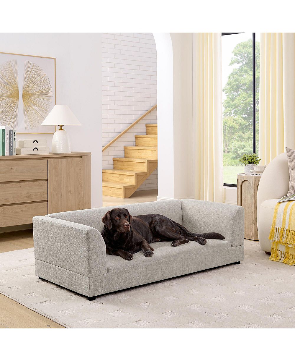 ZENY Comfortable Oversized Pet Sofa for Medium/Large Dogs - Modern Rectangular Design with Backrest