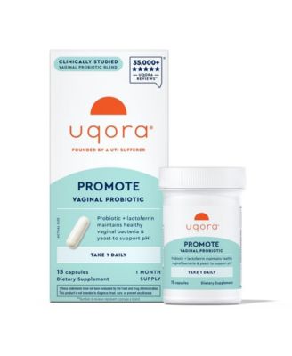 Uqora Promote Vaginal Health Probiotic for Women with Lactoferrin, Lactobacillus Acidophilus & Lacticaseibacillus Rhamnosus, 15 Capsules