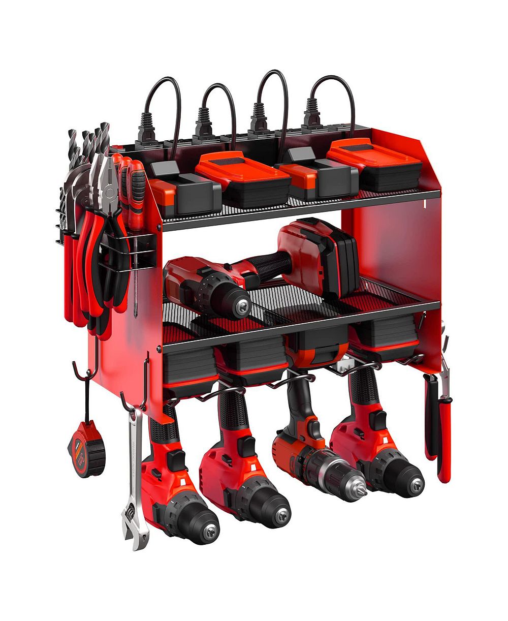 Xdovet Power Tool Organizer Wall Mount Charging Station 8 Outlet Heavy Duty Rack Holder Gift