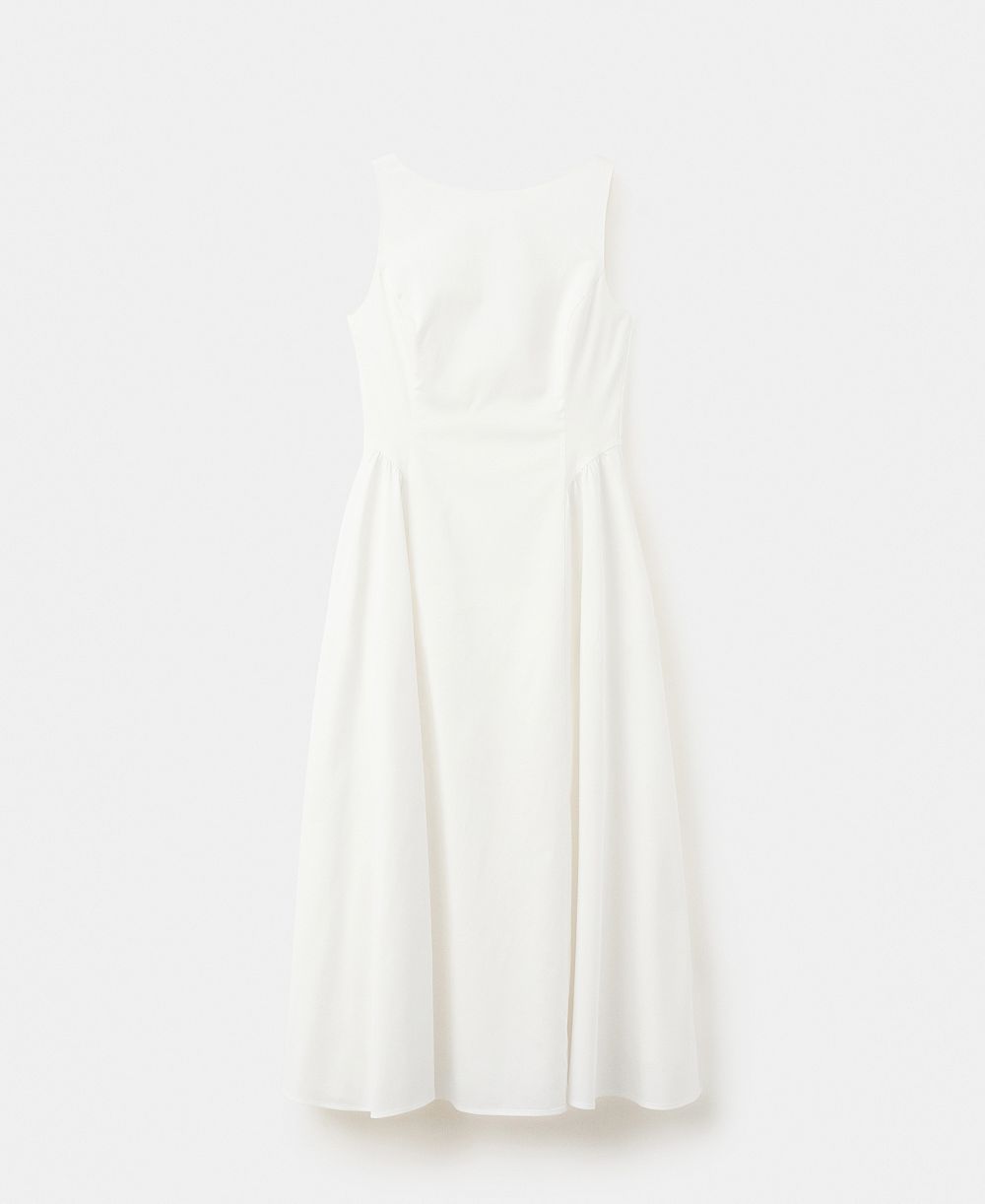 Mango Women's Boat-Neck Ruched Dress