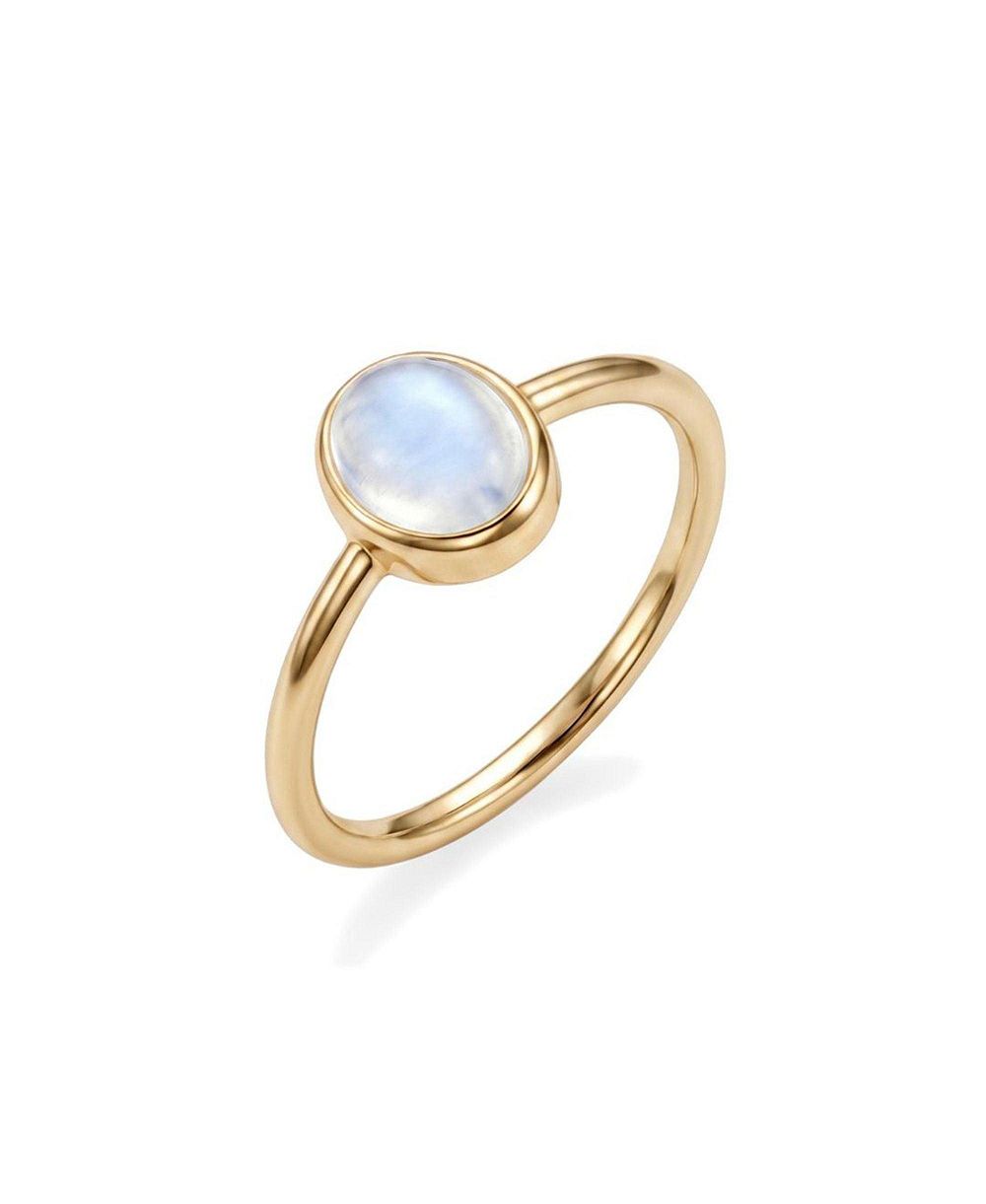 Кольцо Adornia Fine 14k Gold Plated Oval Moonstone